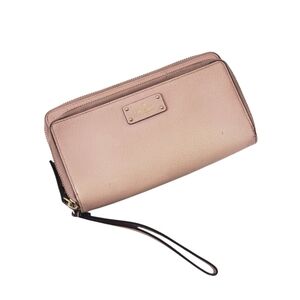 Kate Spade Pink Leather Double Zip Wallet Wristlet